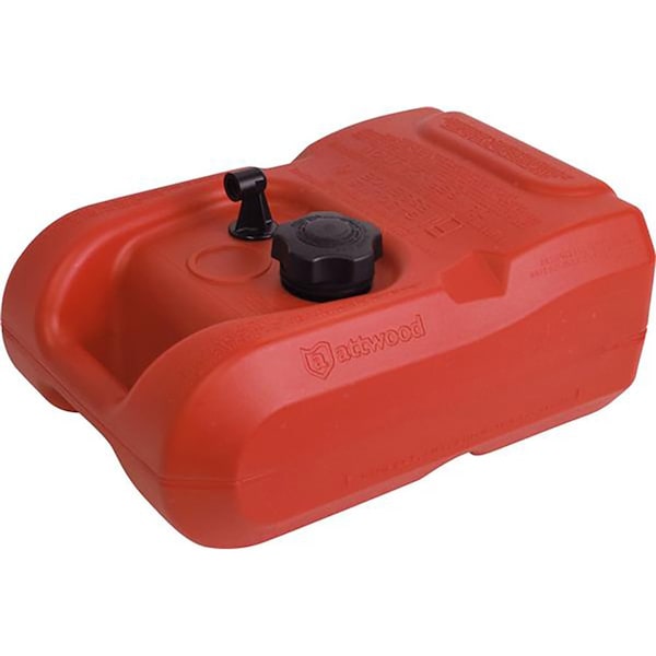 Attwood Portable Fuel Tank, Polyethylene, 6 gal, Without Gauge, EPA/CARB Compliant, Red, Gasoline 8806LP2 - main